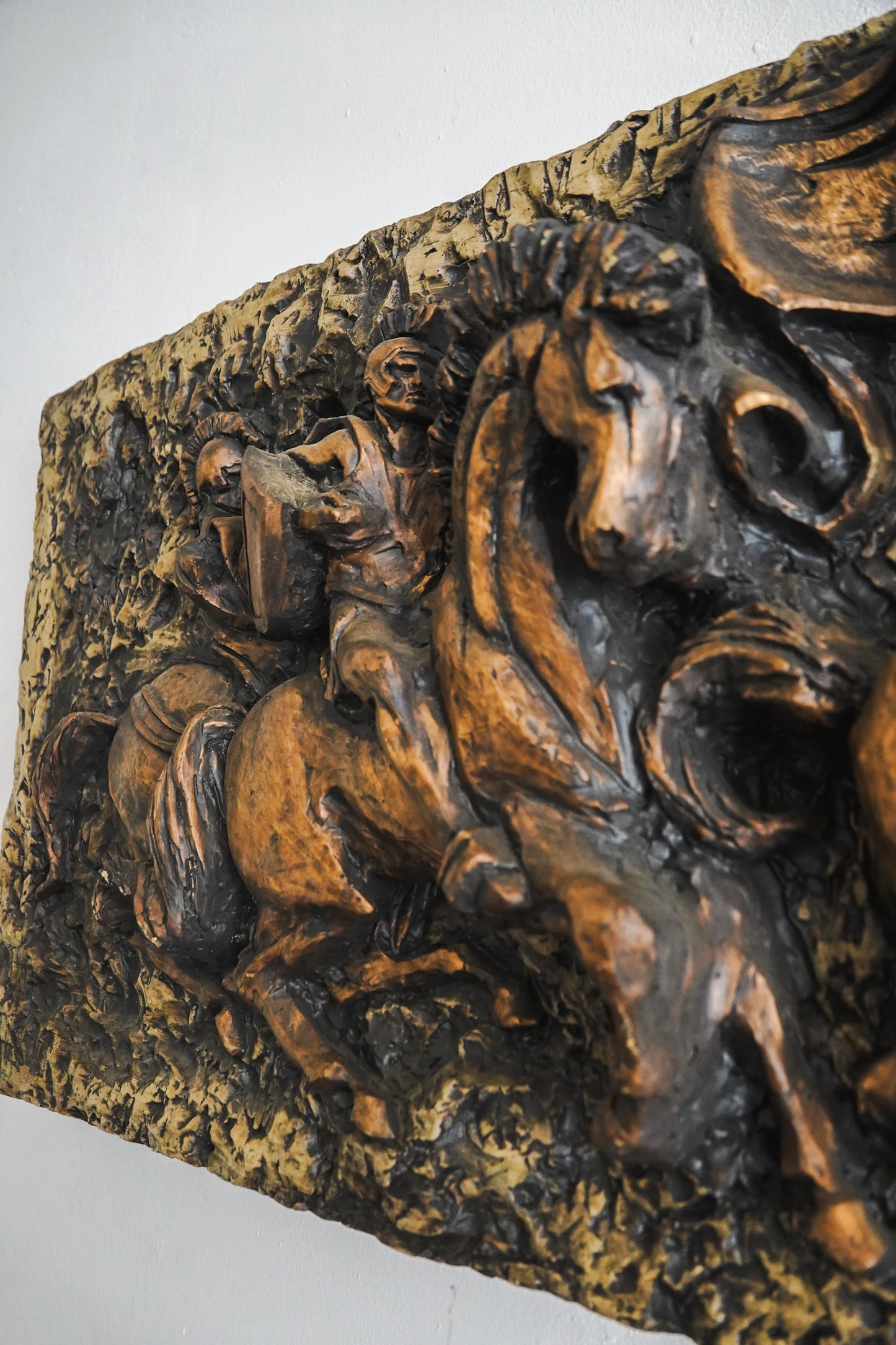 Vanguard Studios 1967 Roman Soldiers Chariots Relief Brutalist Wall Sculpture