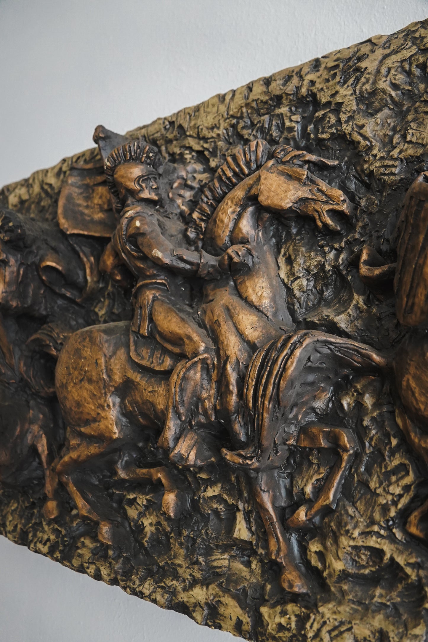Vanguard Studios 1967 Roman Soldiers Chariots Relief Brutalist Wall Sculpture