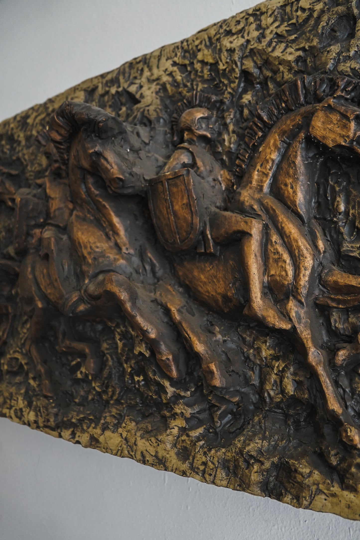 Vanguard Studios 1967 Roman Soldiers Chariots Relief Brutalist Wall Sculpture