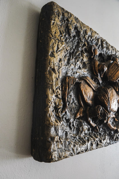 Vanguard Studios 1967 Roman Soldiers Chariots Relief Brutalist Wall Sculpture