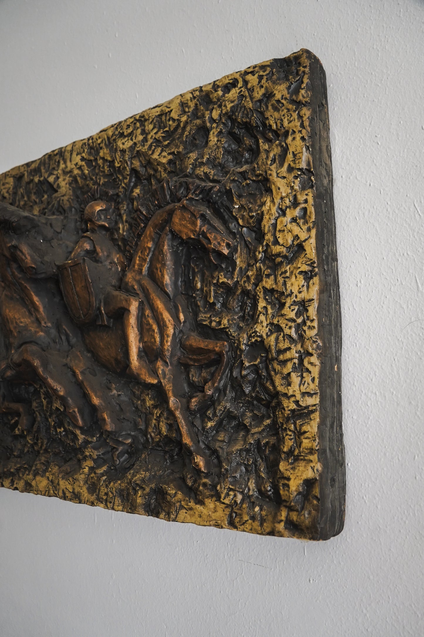 Vanguard Studios 1967 Roman Soldiers Chariots Relief Brutalist Wall Sculpture
