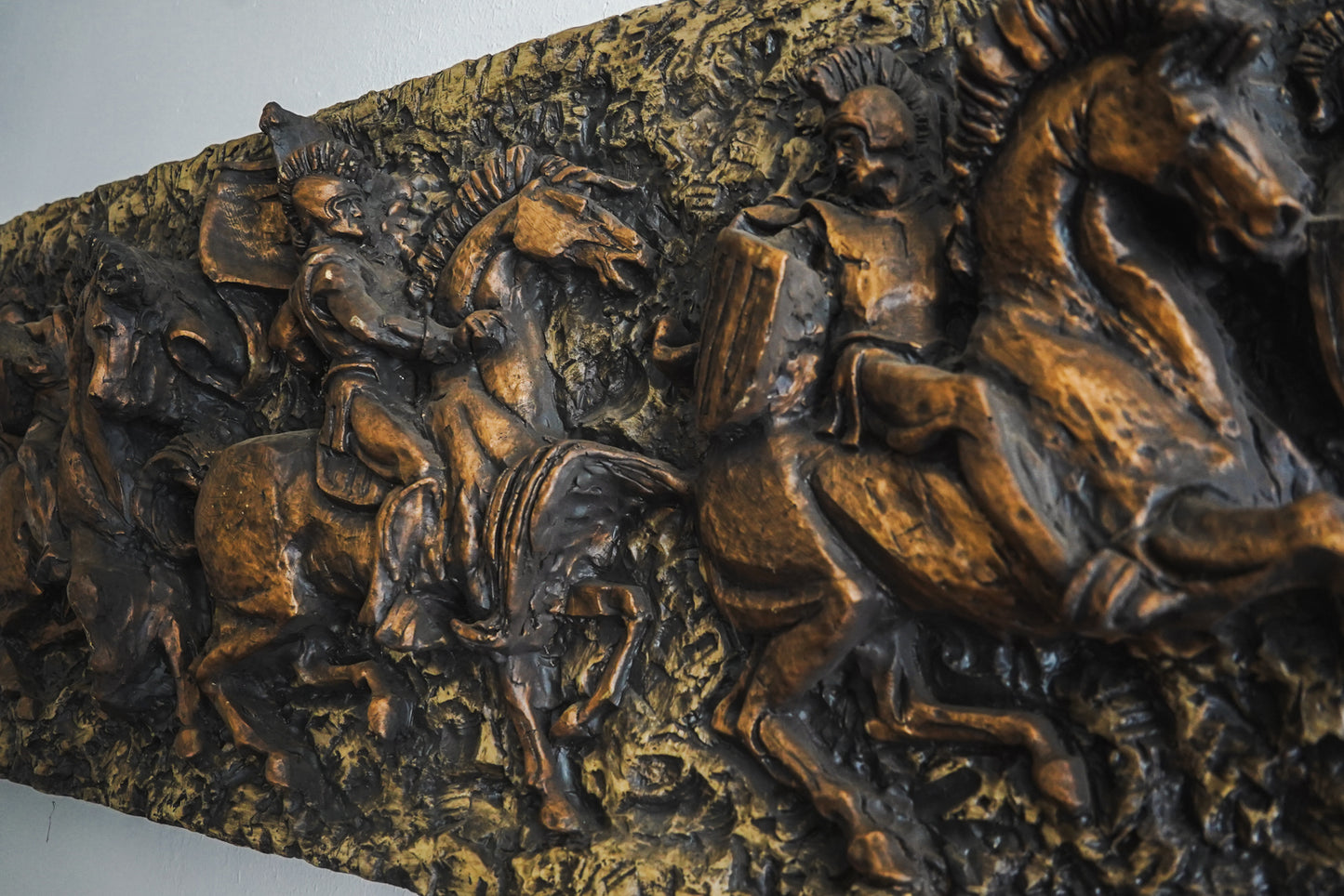 Vanguard Studios 1967 Roman Soldiers Chariots Relief Brutalist Wall Sculpture