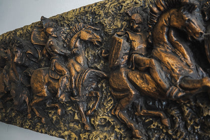 Vanguard Studios 1967 Roman Soldiers Chariots Relief Brutalist Wall Sculpture
