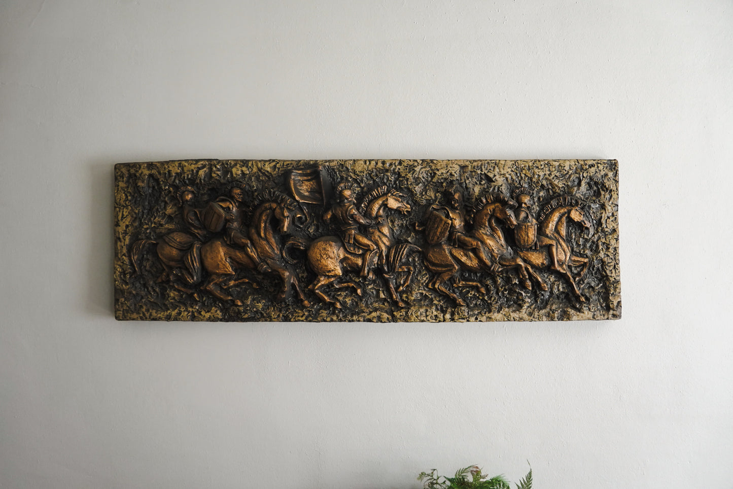 Vanguard Studios 1967 Roman Soldiers Chariots Relief Brutalist Wall Sculpture
