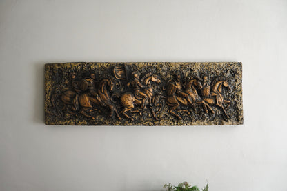 Vanguard Studios 1967 Roman Soldiers Chariots Relief Brutalist Wall Sculpture