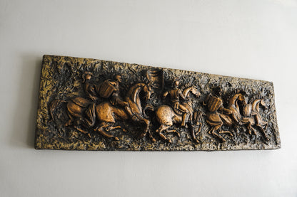Vanguard Studios 1967 Roman Soldiers Chariots Relief Brutalist Wall Sculpture