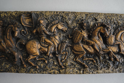 Vanguard Studios 1967 Roman Soldiers Chariots Relief Brutalist Wall Sculpture