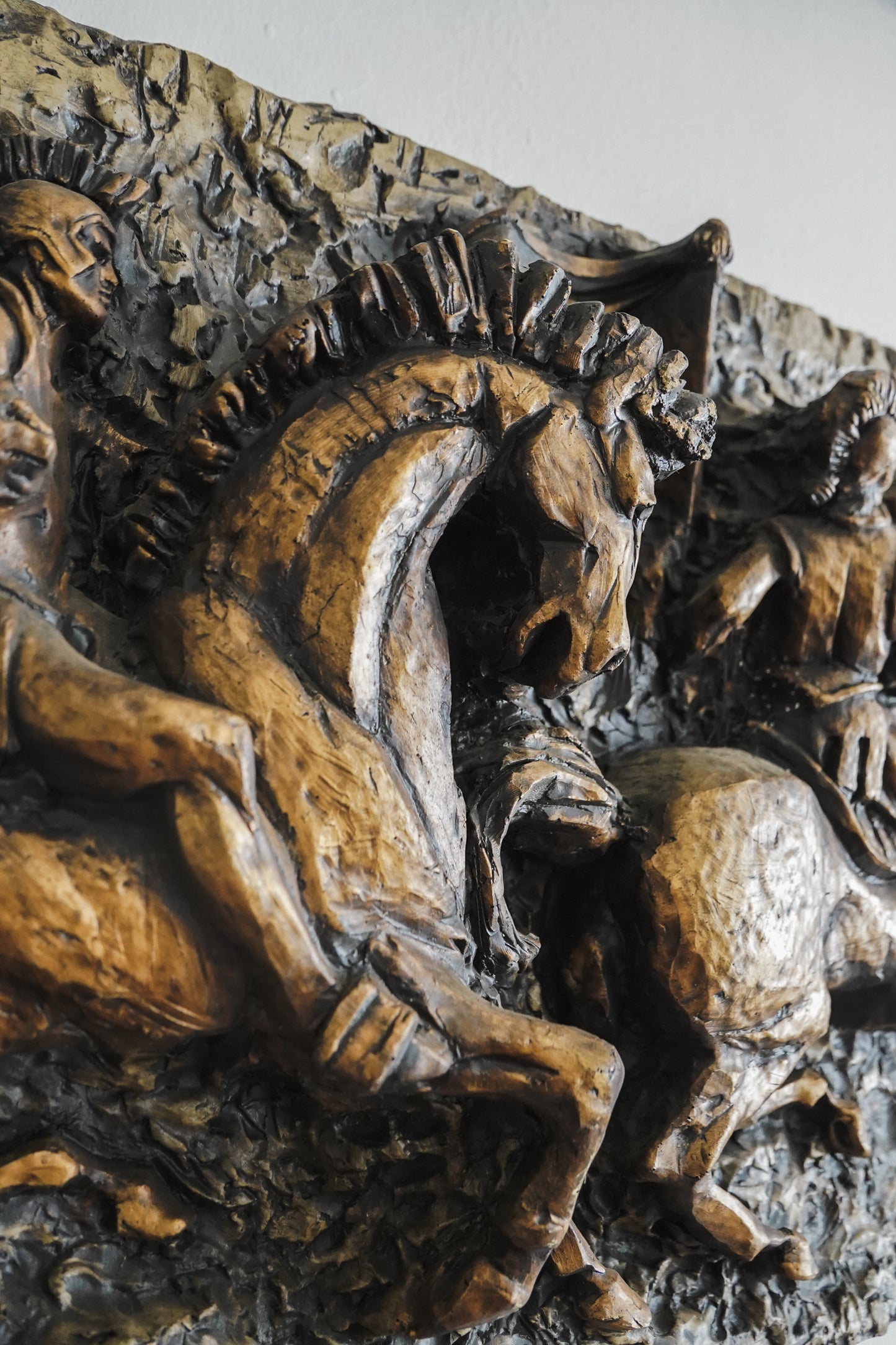 Vanguard Studios 1967 Roman Soldiers Chariots Relief Brutalist Wall Sculpture