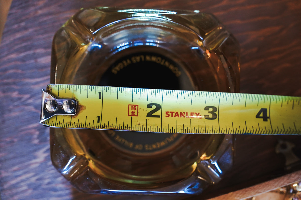 Phil Long's California Club Vegas Amber Glass Souvenir Ashtray - 3.5in