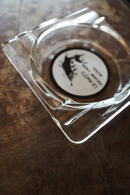 Leino's Squaw Lake, Minn. Clear Glass Souvenir Ashtray - Fish Graphic 4in